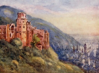 莱茵河：海德堡城堡（彩色石版画） 作者 艾菲·贾丁