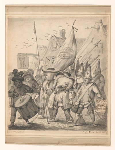 动物讽刺画 作者 Egbert van Heemskerck (II)（艺术家签名）