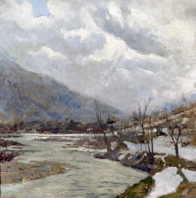 阳光》，埃吉迪奥-里瓦（1866-1946 年）的画作，布面油画，74x74 厘米，意大利，20 世纪 作者 埃吉迪奥·里瓦