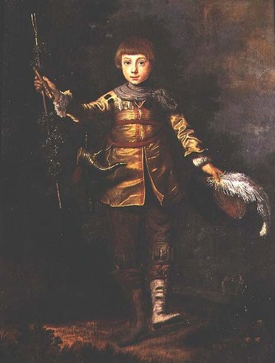 一个在树林中跳舞的小男孩的画像 作者 Eglon Hendrick van der (attr. To) Neer