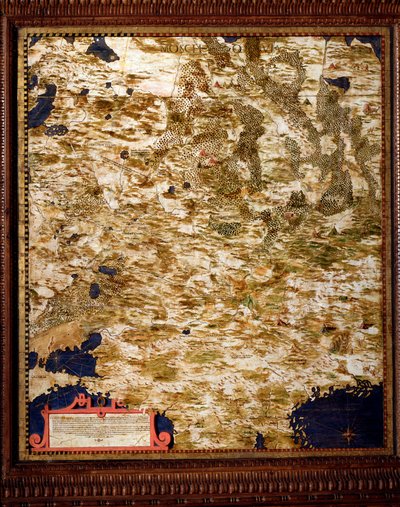 Egnazio Danti（1536-1586）数学家、宇宙学家和意大利建筑师绘制的莫斯科地区地图。1567年左右。佛罗伦萨，韦基奥宫，Mappamondo厅 作者 埃尼亚齐奥·丹蒂（Egnazio Danti）