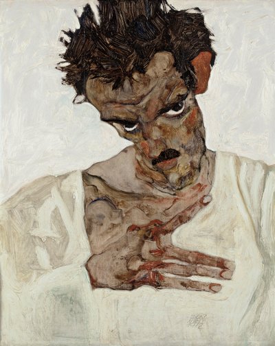 低头自拍 作者 Egon Schiele