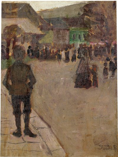 1907年在克洛斯特新堡的Leopolditag之前 作者 埃贡·席勒（Egon Schiele）