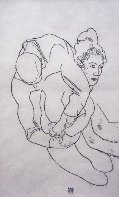 被拥抱；乌玛门德，1918年 作者 埃贡·席勒（Egon Schiele）