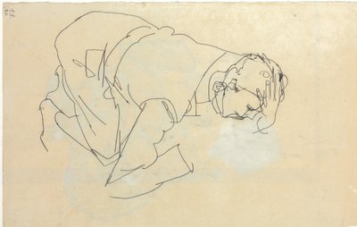 埃里希·莱德勒（Erich Lederer），侧面肖像，1912年 作者 埃贡·席勒（Egon Schiele）