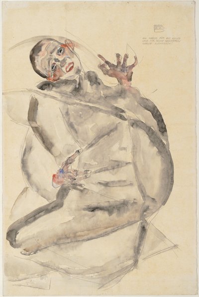 我将乐于忍受艺术和亲人的生活，1912年 作者 埃贡·席勒（Egon Schiele）
