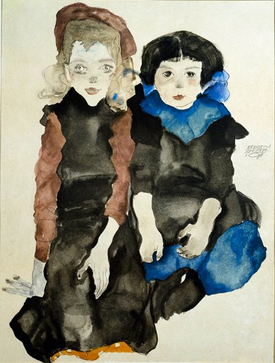 孩子们。 埃贡·席勒 (1890-1918) 的绘画 作者 埃贡·席勒（Egon Schiele）