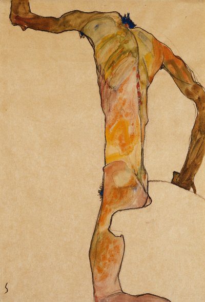 男性裸体曼尼彻·阿克，1910 作者 Egon Schiele