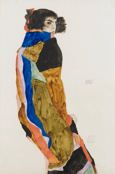 莫阿。埃贡-席勒（1890-1918 年）的作品，纸上水彩和水粉画 作者 埃贡·席勒（Egon Schiele）