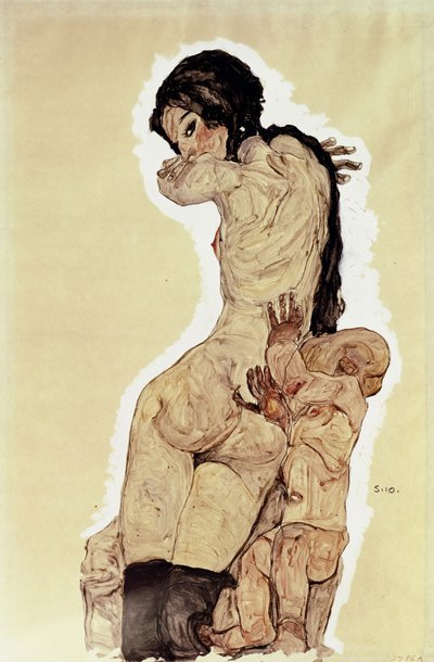 母亲与儿童，1910年 作者 Egon Schiele
