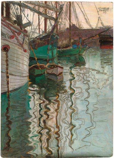 的里雅斯特港，1907年 作者 埃贡·席勒（Egon Schiele）