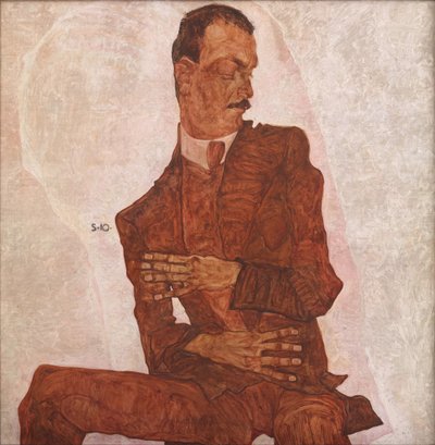 阿瑟-罗斯勒的画像，1910年。 作者 Egon Schiele