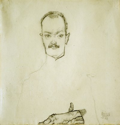 亚瑟·罗斯勒肖像，1910年 作者 埃贡·席勒（Egon Schiele）