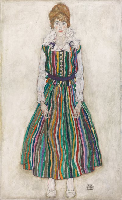 艺术家妻子伊迪丝·席勒（Edith Schiele）的肖像 作者 埃贡·席勒（Egon Schiele）