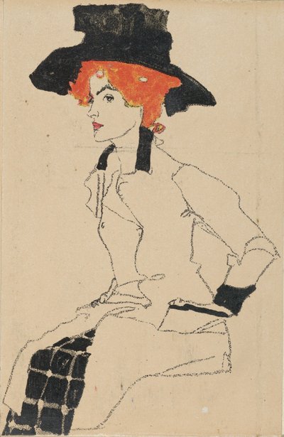 一个女人的画像，1910年。 作者 Egon Schiele
