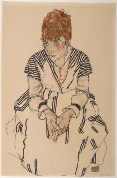 艺术家画像，阿黛尔·哈姆斯，1917年 作者 埃贡·席勒（Egon Schiele）