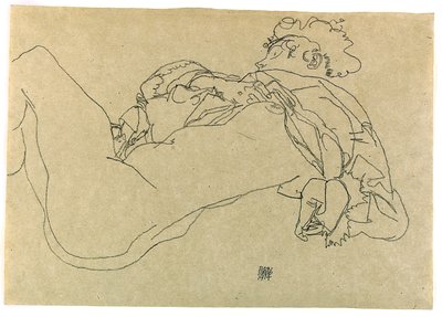 斜倚女性裸体，1914年 作者 埃贡·席勒（Egon Schiele）