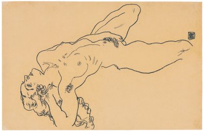 斜倚裸体，1918年 作者 埃贡·席勒（Egon Schiele）