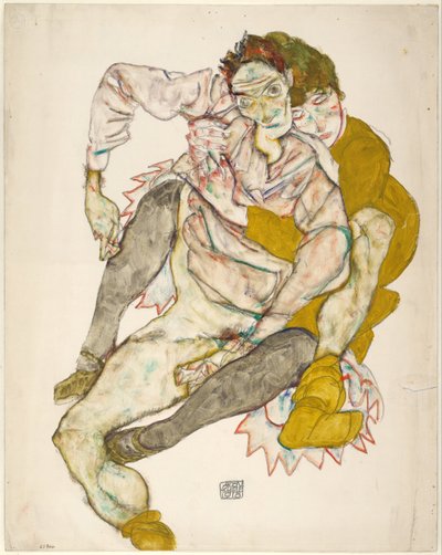 座位对夫妇，1915年 作者 埃贡·席勒（Egon Schiele）