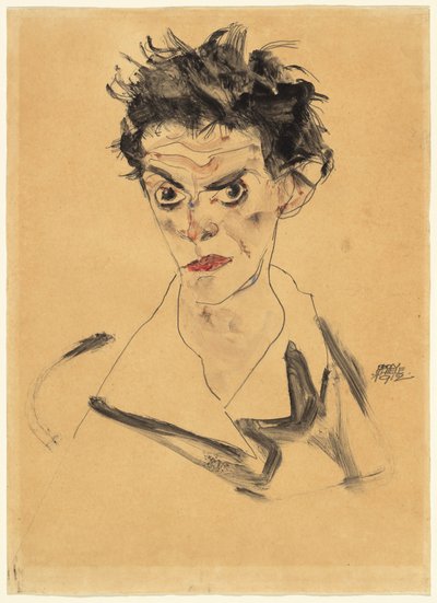 自画像 作者 埃贡·席勒（Egon Schiele）