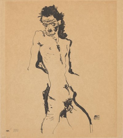 自画像》，1912年。 作者 Egon Schiele