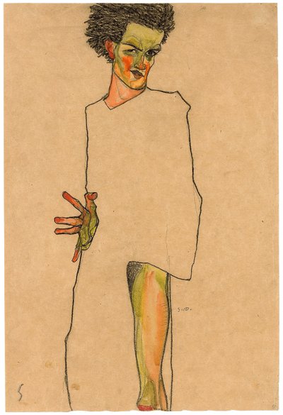 自画像自画像，1910年 作者 Egon Schiele