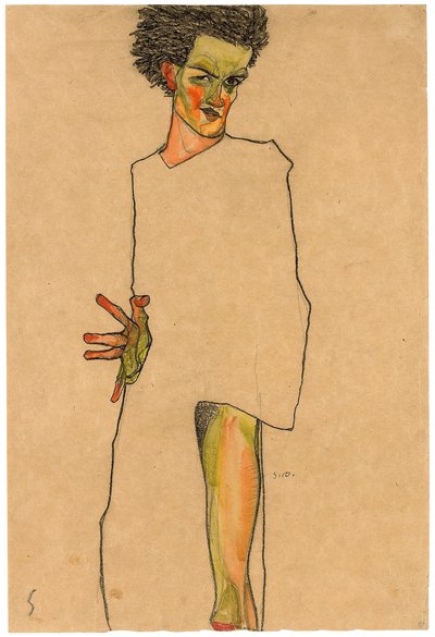 自画像 作者 Egon Schiele