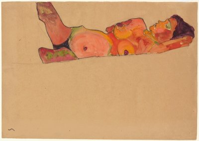 睡着的女孩躺在熟睡中的女孩，1910年 作者 埃贡·席勒（Egon Schiele）
