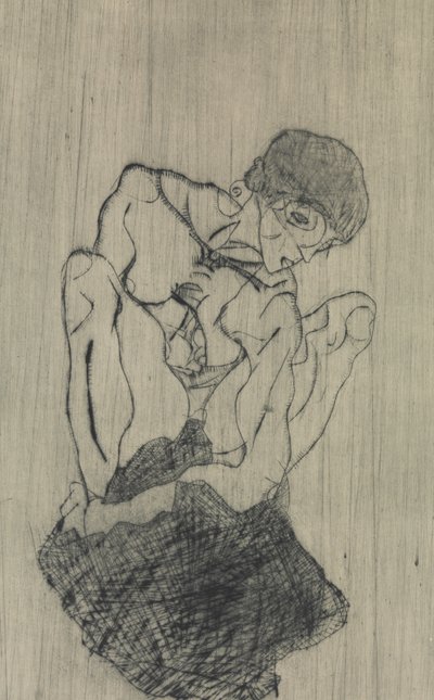 悲伤，1914年。 作者 埃贡·席勒（Egon Schiele）