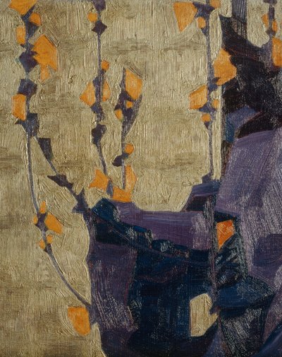 装饰背景上的造型花朵......（青铜器） 作者 埃贡·席勒（Egon Schiele）