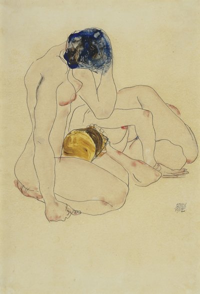 两个朋友，1912年 作者 埃贡·席勒（Egon Schiele）