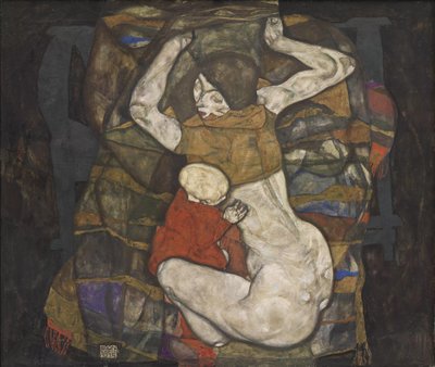 年轻的母亲，1914年。 作者 埃贡·席勒（Egon Schiele）