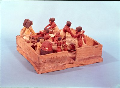 八位数的厨房场景，Beni Hasan（木头） 作者 Egyptian