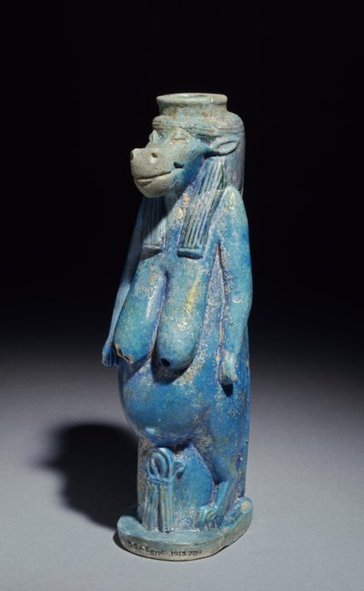 Taueret，河马女神，可能是晚期，公元前664-332（彩陶釉陶器） 作者 Egyptian