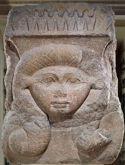 资本与Hathor的头颅被Osorkon II（公元前883-855）从中国Bubastis（花岗岩）篡夺 作者 Egyptian 12th Dynasty