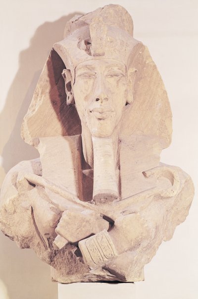 Amenophis IV（Akhenaten）（公元前1364-1347）的半身像来自新的王国卡纳克的阿蒙神庙，公元前135-3-1337（砂岩） 作者 Egyptian 18th Dynasty