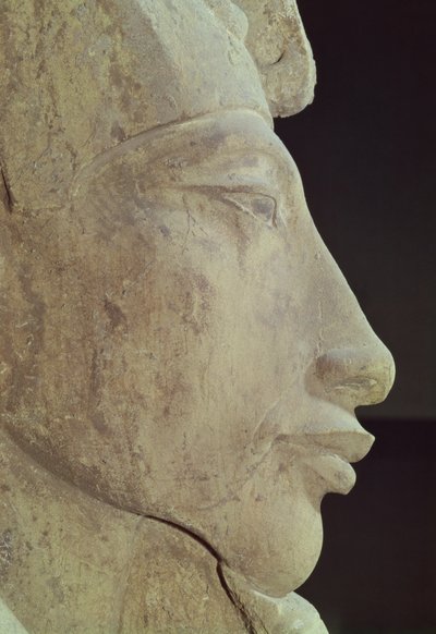 Amenophis IV（Akhenaten）（公元前1364-1347）的半身像，来自阿蒙神庙，卡纳克，公元前135-3-1337（砂岩）（详细） 作者 Egyptian 18th Dynasty
