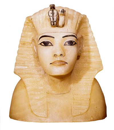 Canopic vase of Tutankhamun (1370-1352 BC) Sculpture. From QUENA. Dayr al-Bahri, Valley of Kings, Tomb of Tutankhamun Cairo, Egyptian Museum of Cairo. 作者 埃及第十八王朝