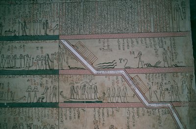 埃及、卢克索、帝王谷、图特摩斯三世墓、墓室壁画 作者 埃及第十八王朝