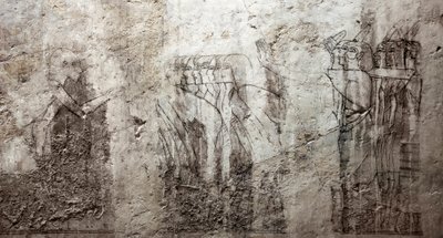 埃及古代：装饰 Vizier Ramose 墓（第 18 王朝）的未完成图画。 卢克索，西岸，埃及贵族墓 作者 埃及第十八王朝