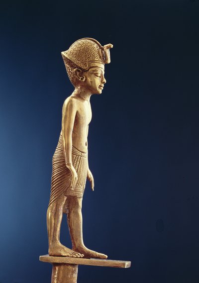 来自新王国图坦卡蒙墓（金）的工作人员的国王图 作者 Egyptian 18th Dynasty