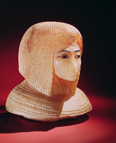 一名妇女的头，据信是Kiya公主，新王国（雪花石膏） 作者 Egyptian 18th Dynasty