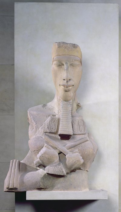 Amenophis IV（Akhenaten）的Osirid支柱来自卡纳克，阿马尔纳时期，新王国，公元前135-3-37（砂岩） 作者 Egyptian 18th Dynasty