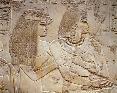 拉莫斯和他的妻子，拉莫斯墓，Sheikh Abd el-Qurna，卢克索（浮雕）。 作者 埃及第十八王朝