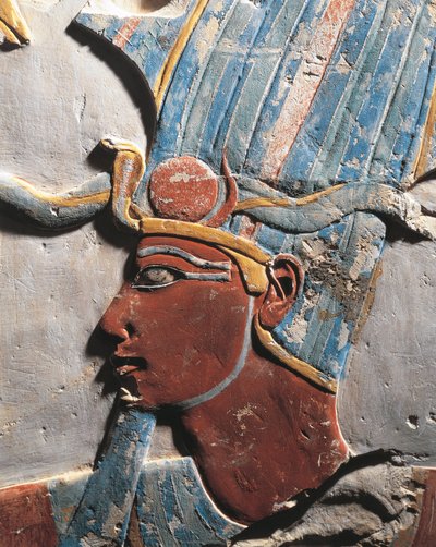 描绘法老图特摩斯三世的浮雕。来自埃及Deir el Bahari，新王国，第十八王朝，埃及文明 作者 埃及第十八王朝