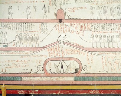 Amduat书中的场景展示了通往新世界黑社会的旅程（壁画） 作者 埃及第十八王朝