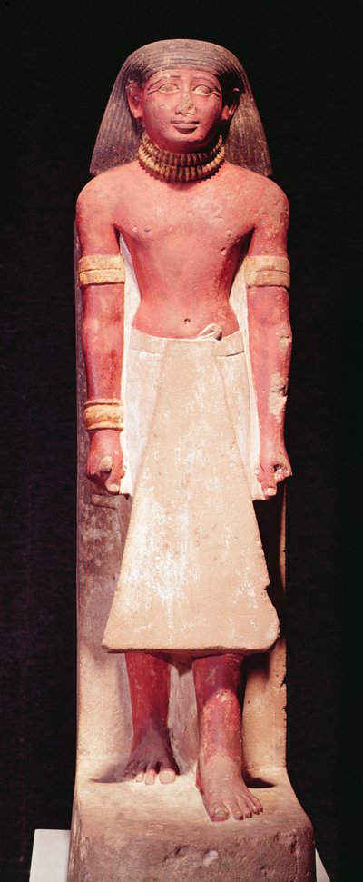 一个人的雕象缠腰带的，新的王国 作者 Egyptian 18th Dynasty
