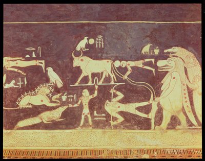 星座，来自新王国Seti I墓的丧葬室，公元前1294-1279（壁画） 作者 埃及第19王朝