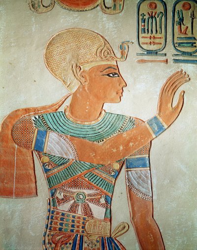 拉美西斯三世（公元前1814-1153年）的肖像，来自新王国阿门 - 赫谢夫赫夫墓（壁画） 作者 埃及第19王朝