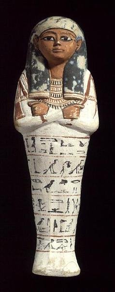 Sennedjem的Shabti，底比斯Deir el-Medina的一名墓地工人，新王国，约公元前1294-1279年（石灰石与颜料）。 作者 埃及第19王朝